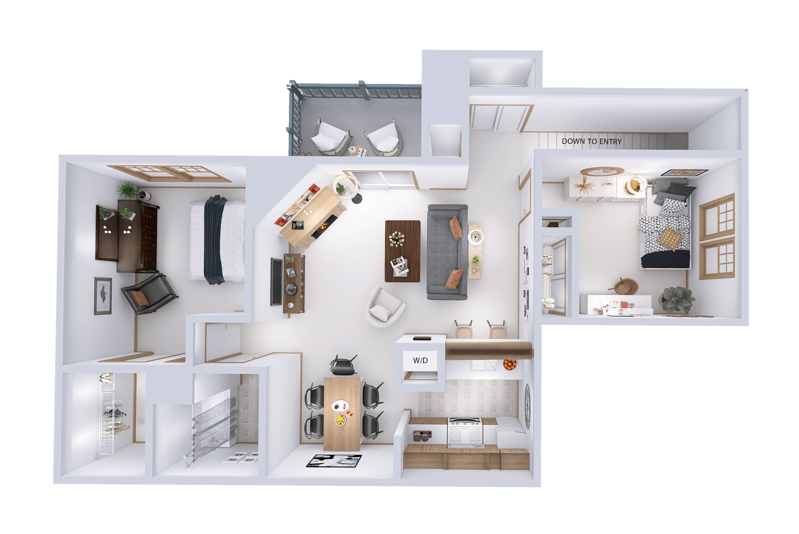 Floor plan for 2 beds, 1 bath, 1153 sqft